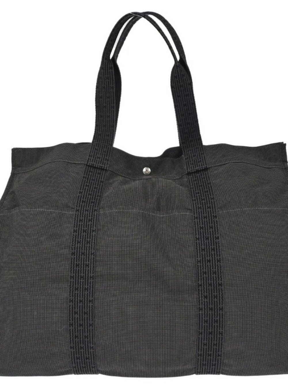 Hermes Gray Canvas Herline Tote TGM Handbag 188940